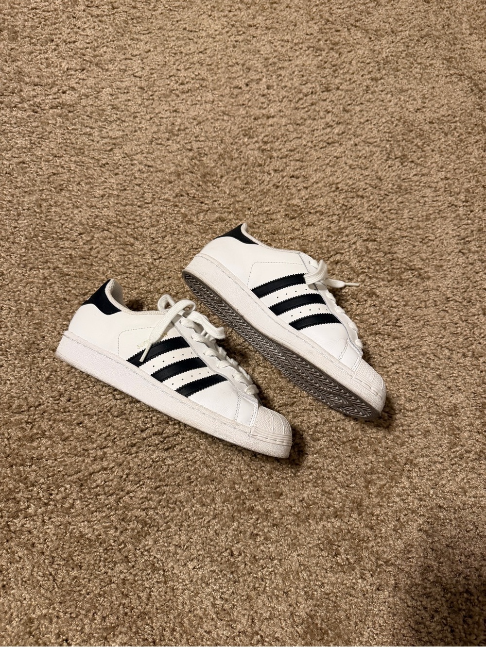 adidas superstars White Sneakers with Black Stripes